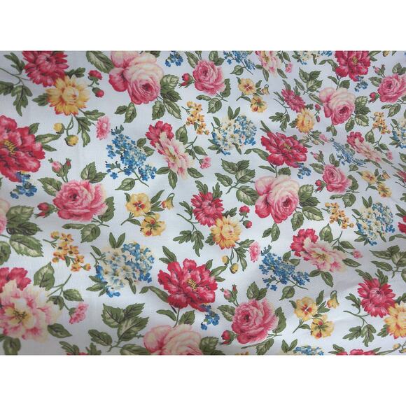 Vintage Waverly Bonded Fabric Quaker Lady Colorful Floral Fabric - Picture 2 of 6